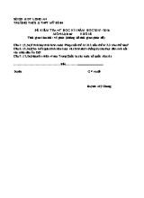 Đề và đáp án kiểm tra 45p học kì I Lịch sử lớp 8 - Năm học 2015-2016 - Huỳnh Mỹ Chung